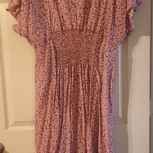 Pink Ruffled Smocked Maxi Sundress